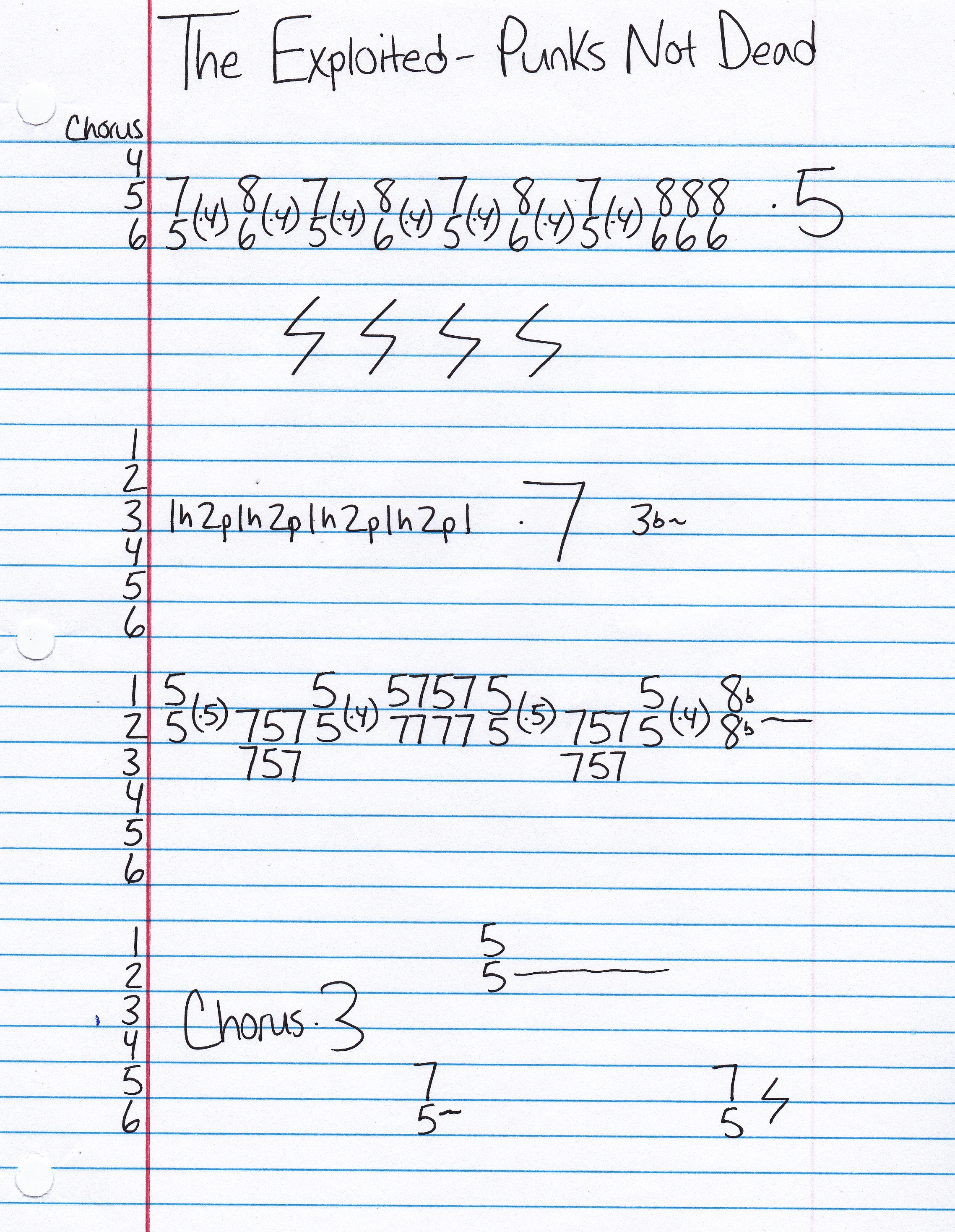 High quality guitar tab for Punks Not Dead by The Exploited off of the album Punks Not Dead. ***Complete and accurate guitar tab!***